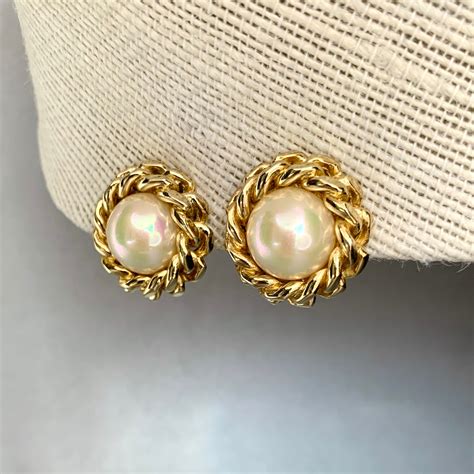 etsy dior pearl earrings